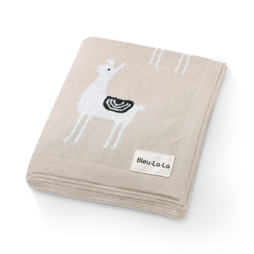 Luxury Knit Llama Swaddle Baby Blanket